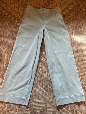 Spanx Classic Wide-Leg Tummy Contril Women’s Cropped Jeans in Sage Green